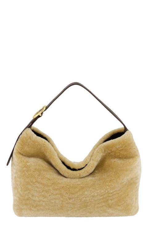 Vivian Small Genuine Shearling Hobo Bag