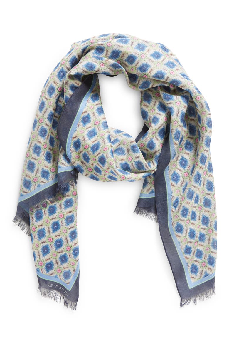 Calcutta Silk Scarf, Alternate, color, 0200 BLUE