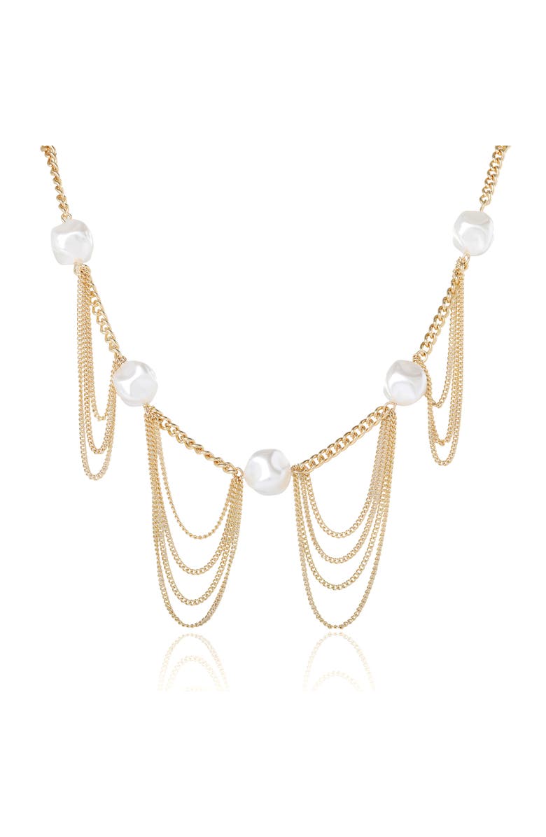 BCBG Pearl Layer Necklace, Main, color, Gold