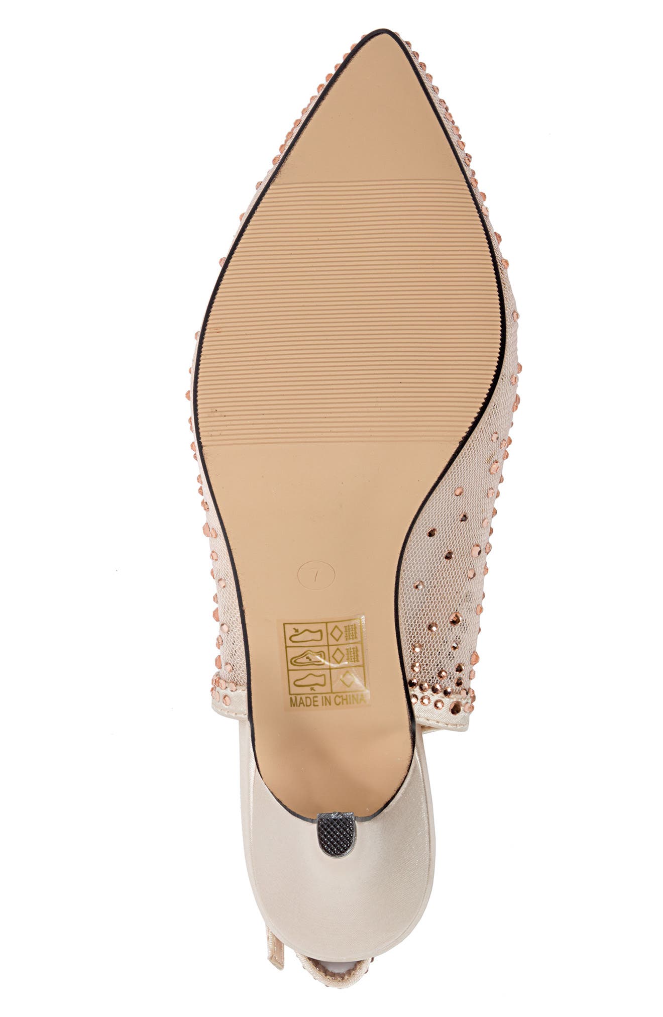 Lola Embellished Pointed Toe Slingback Pump, Alternate, color, CHAMPAGNE