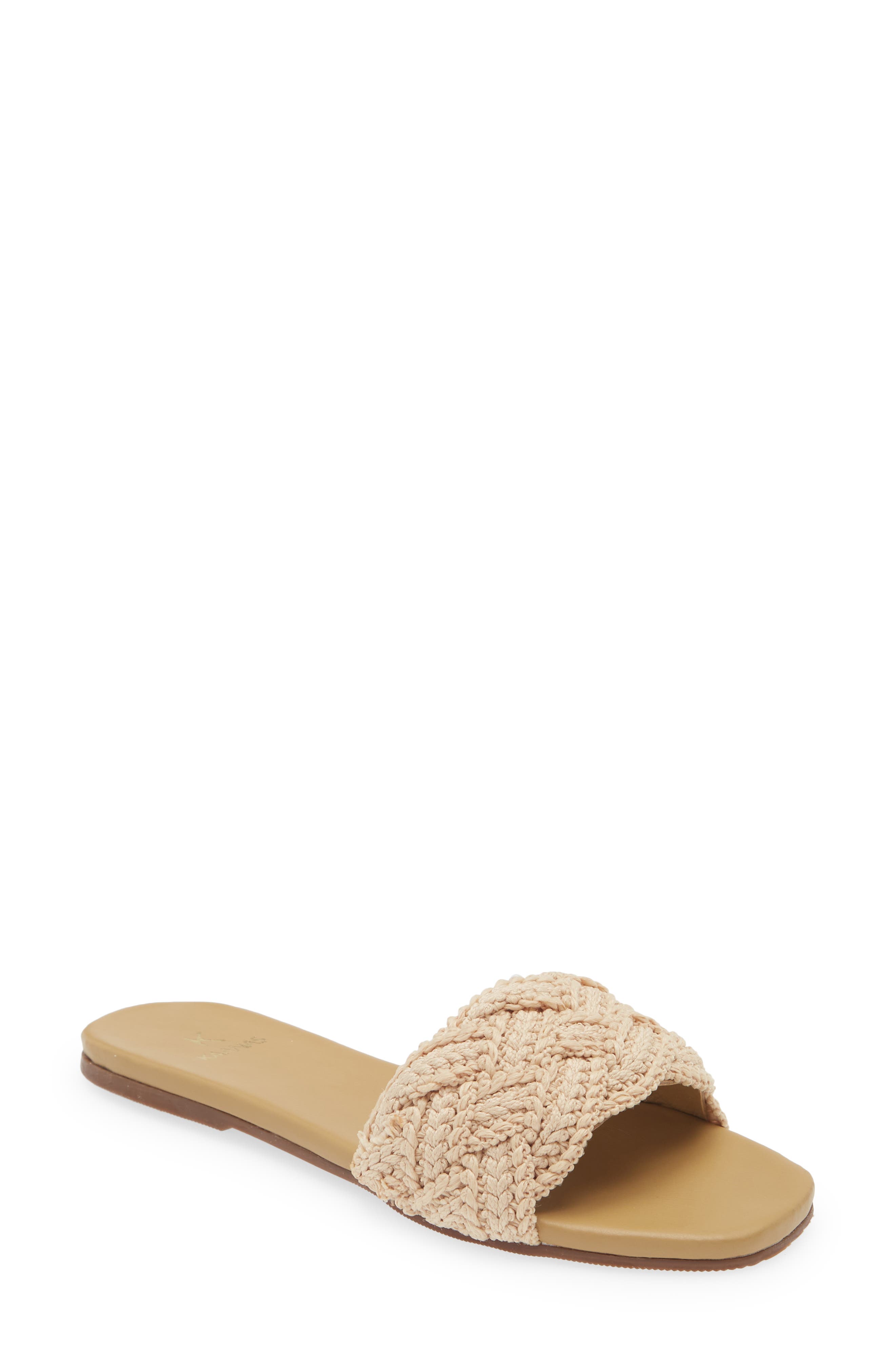 Pansy Slide Sandal, Main, color, NATURAL