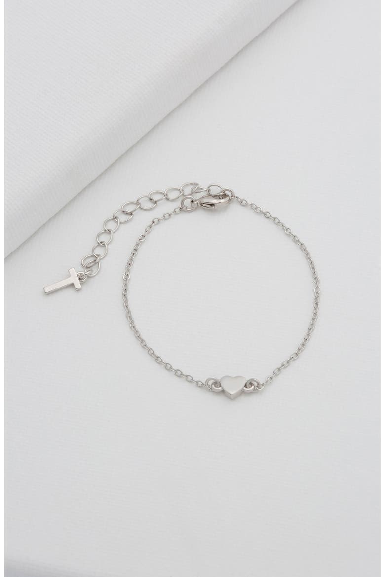 Harsaa Tiny Heart Bracelet, Alternate, color, SILVER TONE