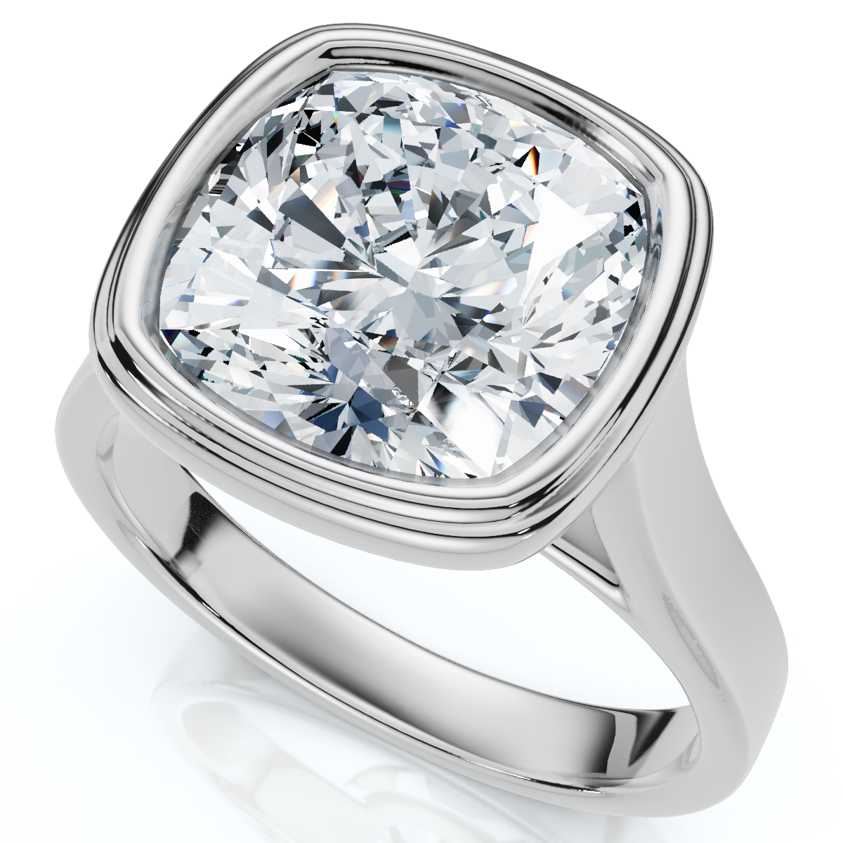 Женские аксессуары Bliss Diamond Ceritifed 4Ct Eloise Cushion Cut Bezel Set Diamond Engagement Ring 14k Gold Lab — фото 2