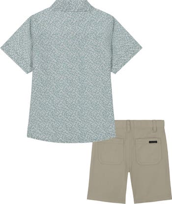 Kids' Short Sleeve Button-Up Shirt & Shorts Set