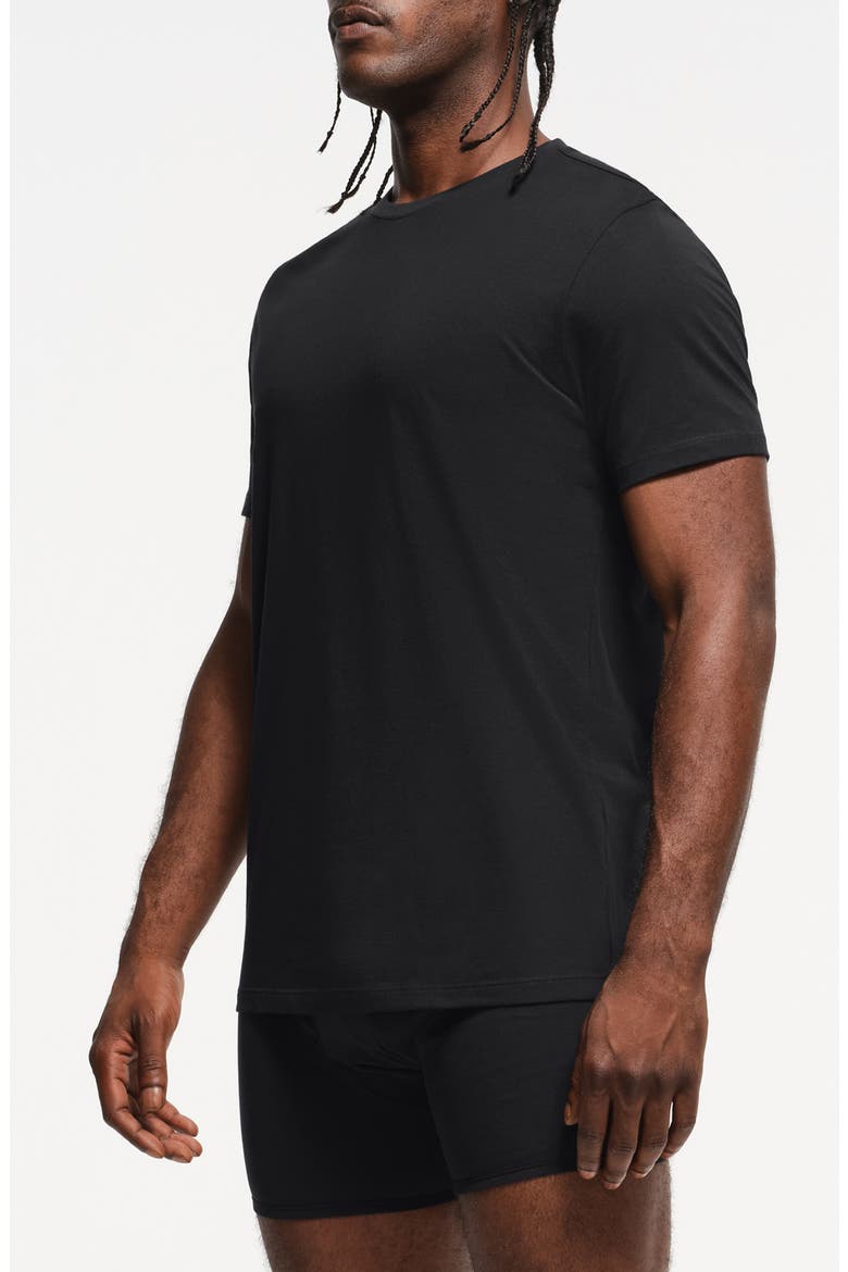3-Pack Lightweight Cotton T-Shirts, Alternate, color, OBSIDIAN
