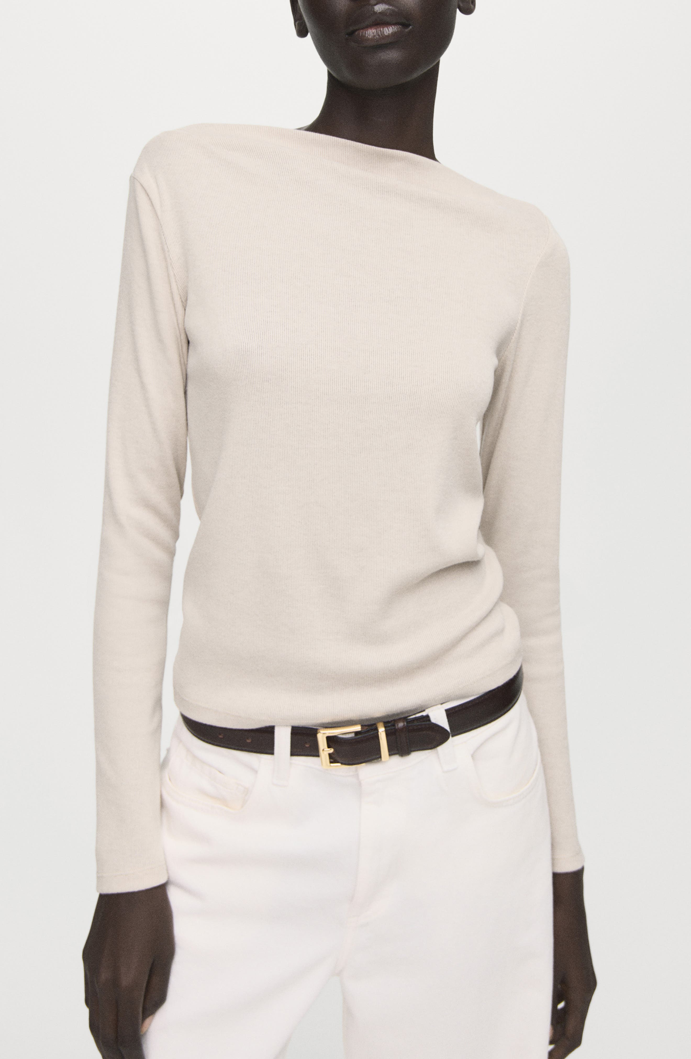Boat Neck Long Sleeve T-Shirt - image 3