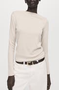 MANGO Boat Neck Long Sleeve T-Shirt