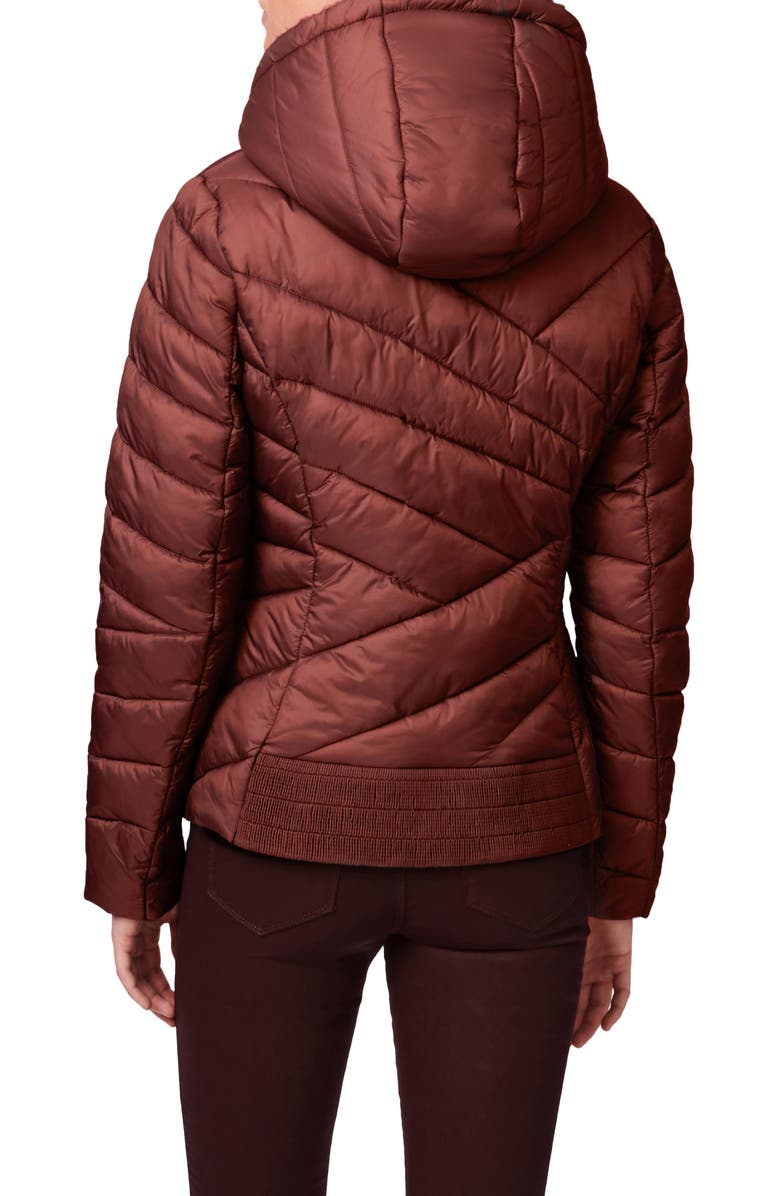 Bernardo High-Pile Fleece Lined Hooded Puffer Jacket, Alternate, color, Brownie Bite