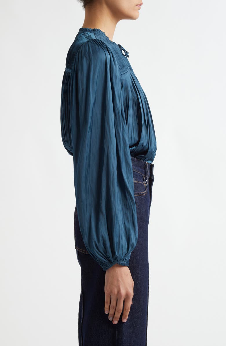 Ulla Johnson Freja Pleated Satin Top, Alternate, color, 