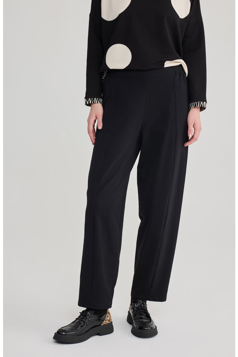 Maja O-Shape Cotton Jersey Pants, Main, color, Black