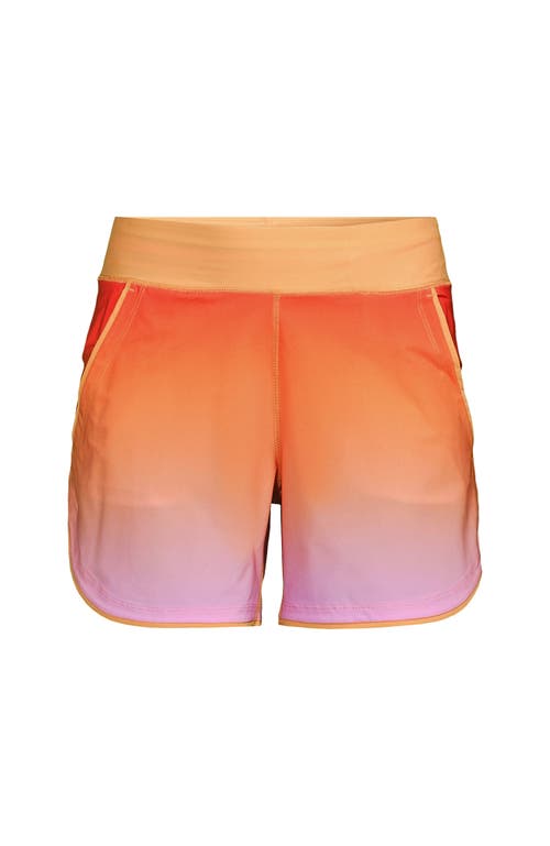 Lands' End 5" Board Shorts In Orange Sunset Ombre