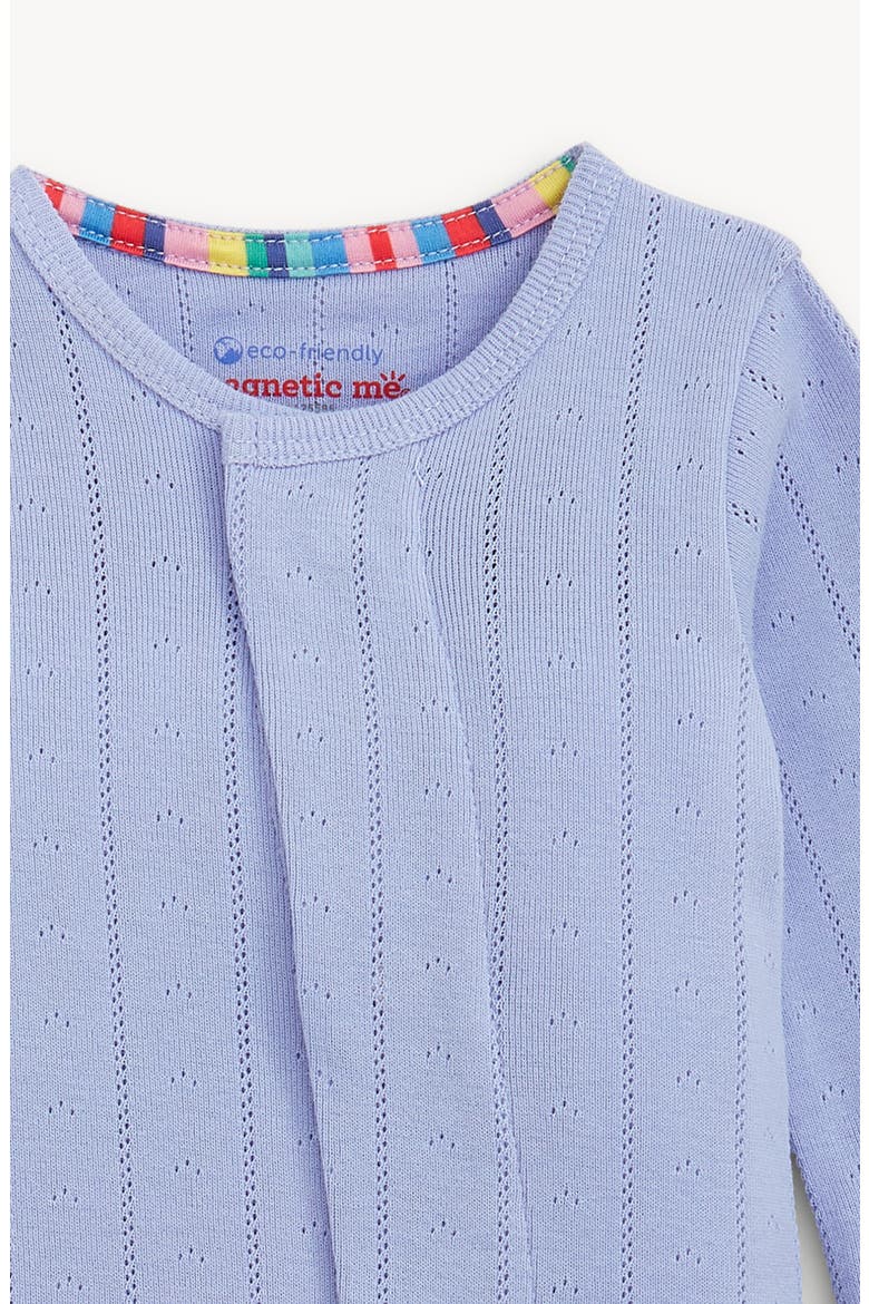 Wisteria Pointelle Magnetic Organic Cotton Footie, Alternate, color, LILAC
