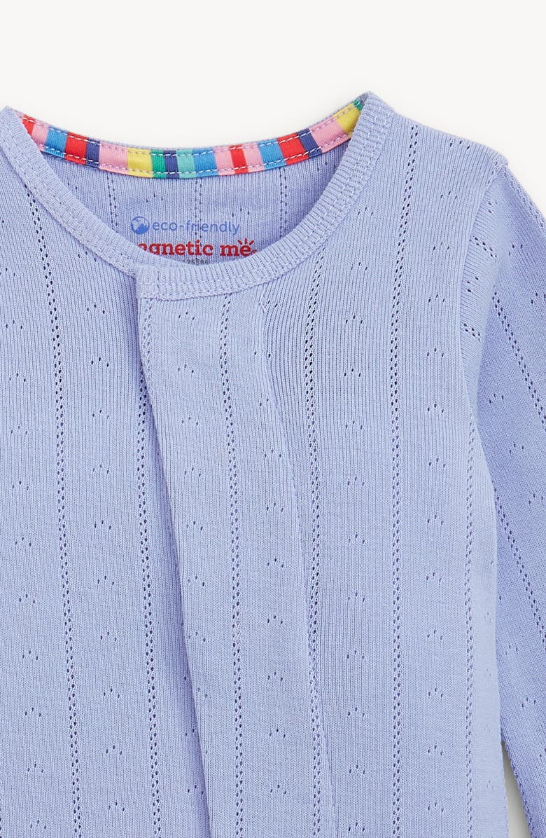 Magnetic Me Wisteria Pointelle Magnetic Organic Cotton Footie, Alternate, color, Lilac