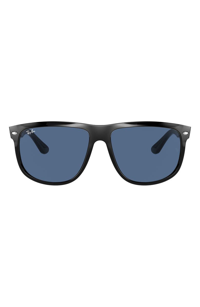 Ray-Ban Boyfriend 60mm Flat Top Sunglasses, Main, color, Black/ Dark Blue