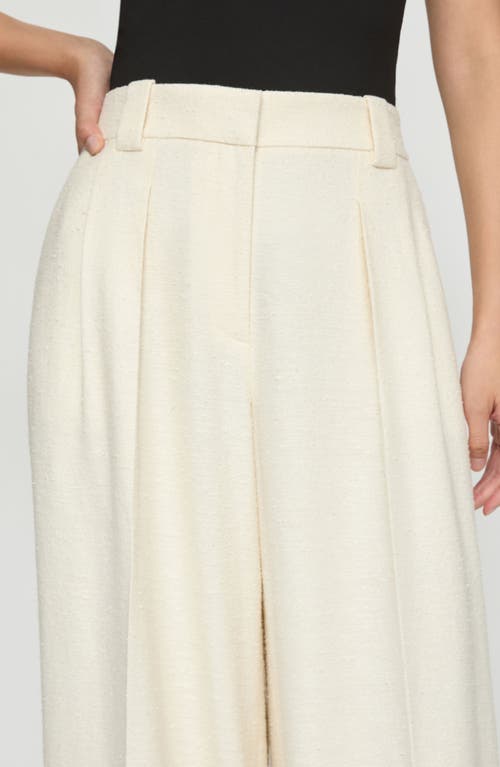 Lafayette 148 New York Wyatt Bouclé Wide Leg Pants In Cloud