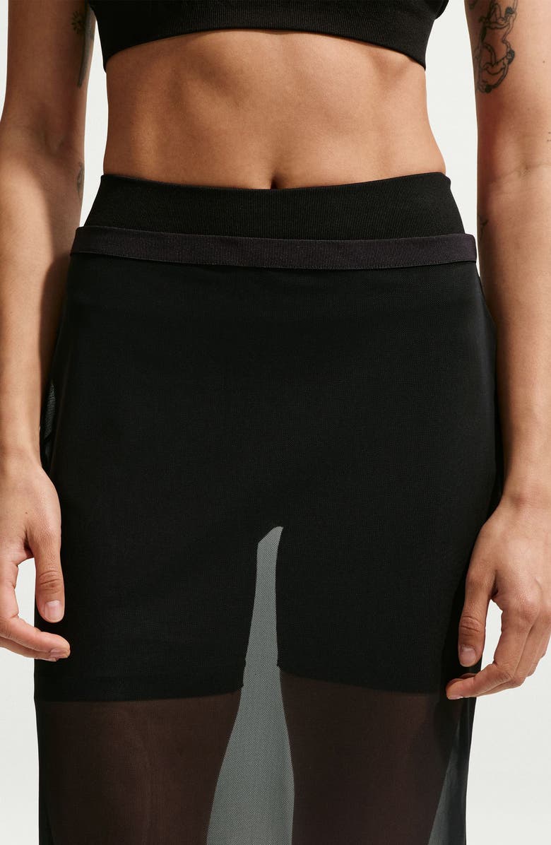 Nike Sportswear Slim Fit Sheer Skirt, Alternate, color, Black/ Sail