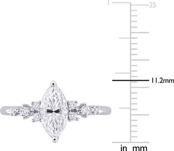 Sterling Silver Created Moissanite Ring