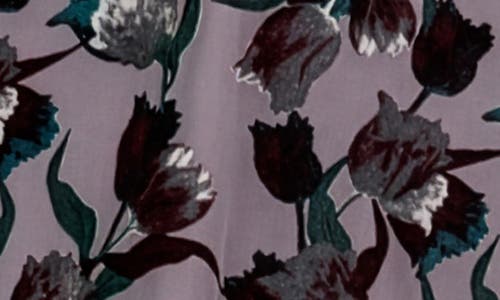 Matty M . Long Sleeve Burnout Dress In Purple