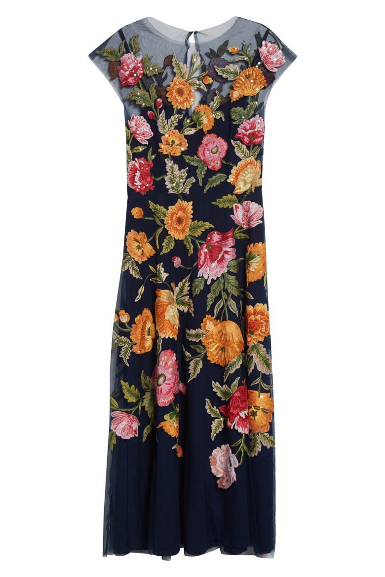 Poppy Sequin Embroidered Tulle Gown, Alternate, color, MIDNIGHT MULTI