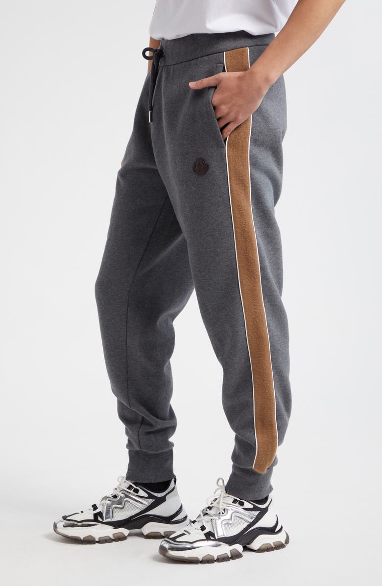 Moncler Contrast Stripe Fleece Joggers, Alternate, color, 