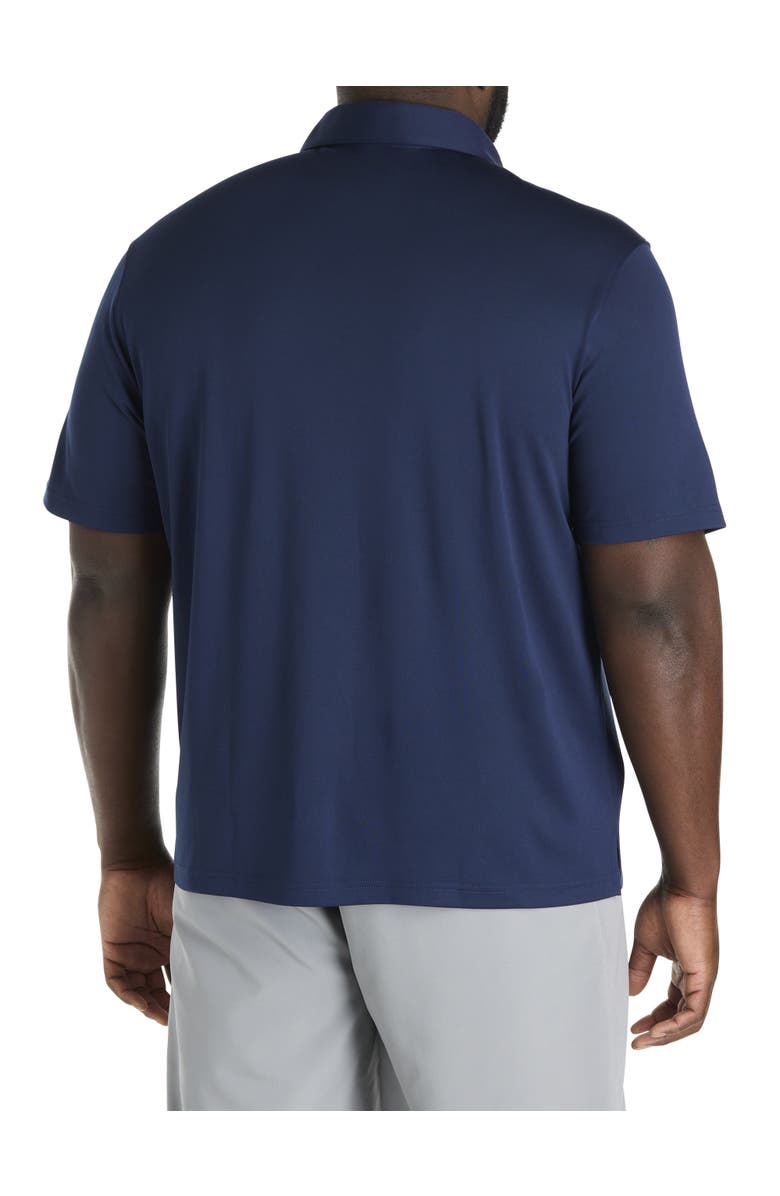 Reebok Big & Tall Colorblocked Striped Polo Shirt, Alternate, color, Sunset Coral