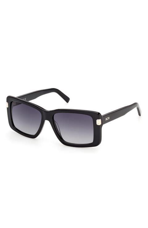 55mm Rectangular Gradient Sunglasses