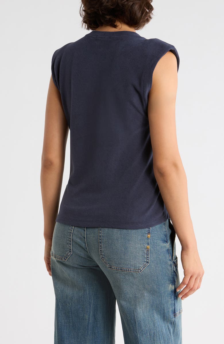 Democracy Side Drape Knit Sleeveless Top, Alternate, color, Navy