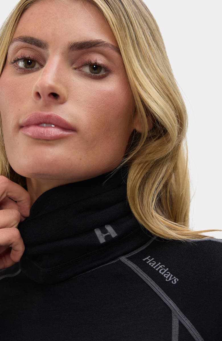 Halfdays Merino Wool Blend Neckwarmer, Alternate, color, Black