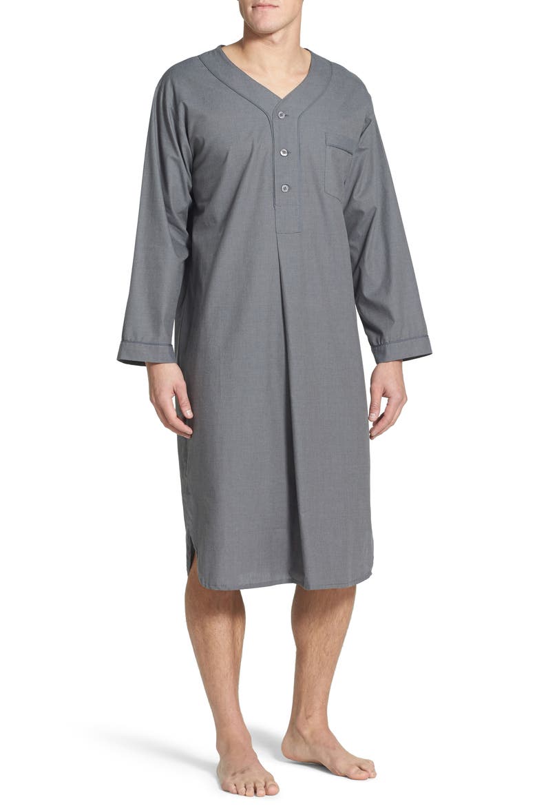 Cotton Nightshirt, Main, color, CHARCOAL