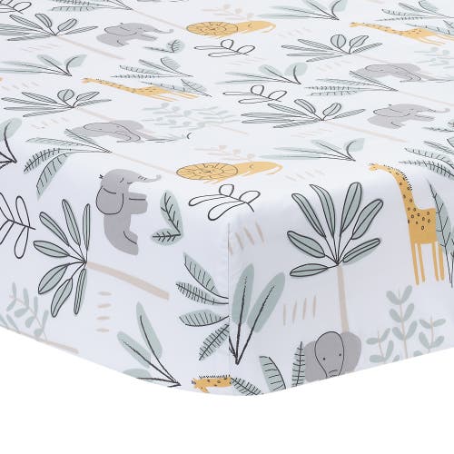 Lambs & Ivy Jungle Adventure Linen/cotton 3-piece Nursery Baby Crib Bedding Set In Neutral