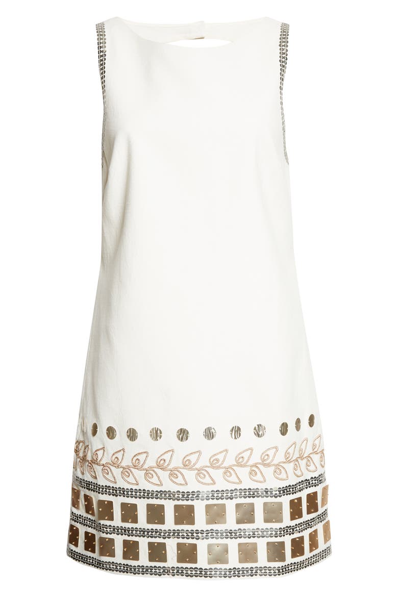 Tabitha Embellished Sheath Dress, Alternate, color, IVORY
