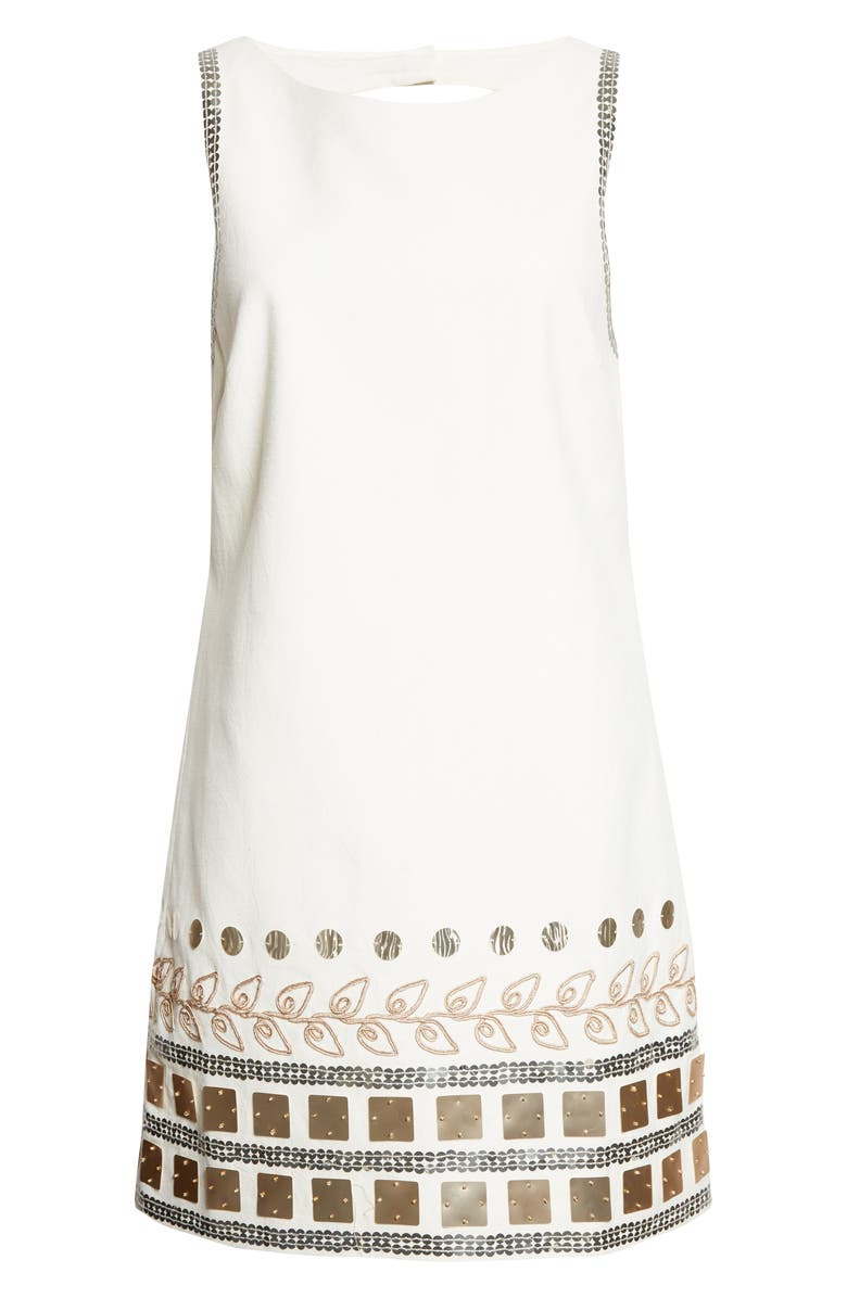 Cinq à Sept Tabitha Embellished Sheath Dress, Alternate, color, Ivory