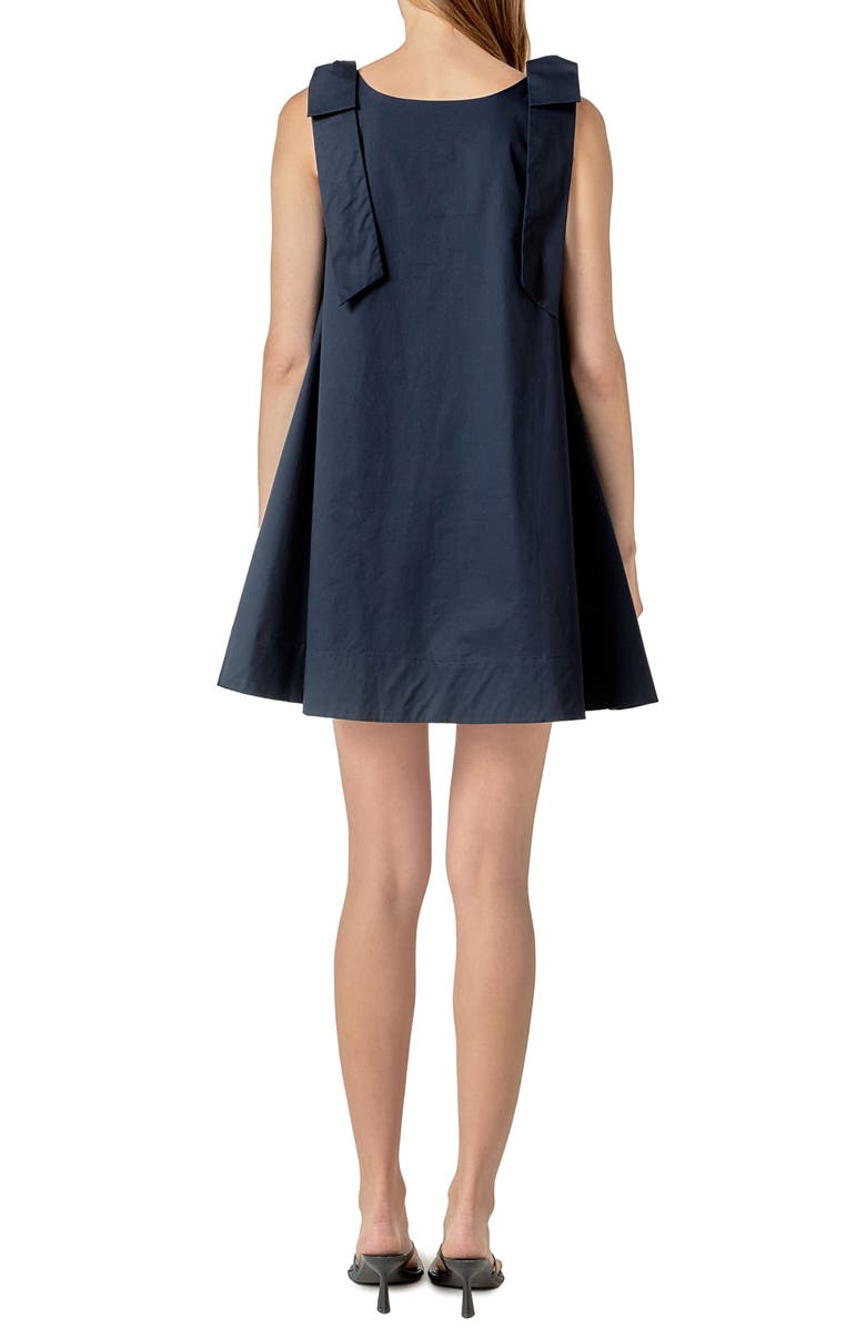 English Factory Bow Shoulder Sleeveless Cotton Minidress, Alternate, color,