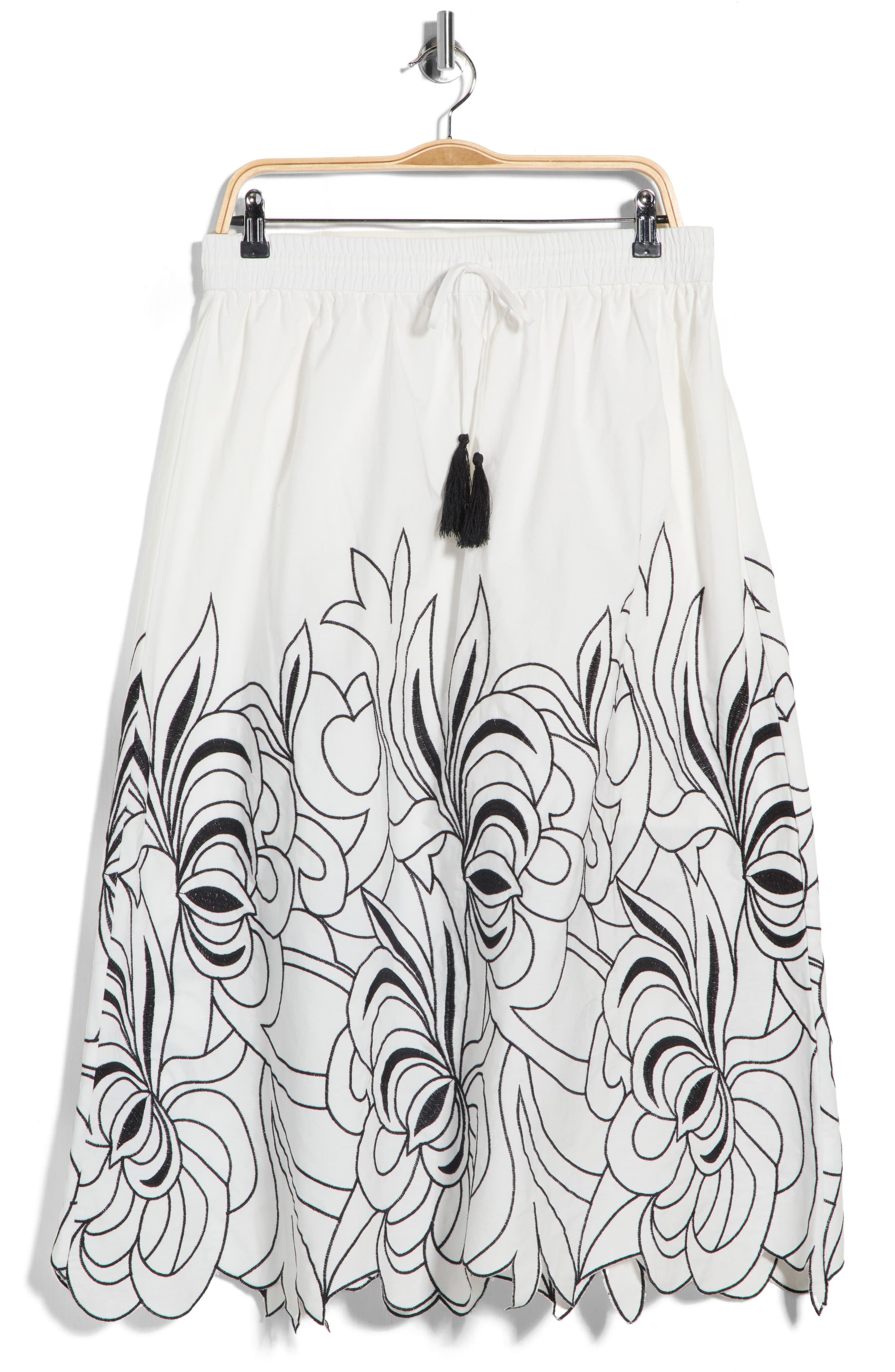 Joie Embroidered Tassel Tie Front Skirt