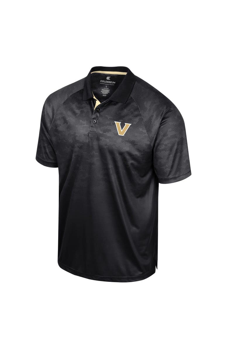 COLOSSEUM Men's Colosseum Black Vanderbilt Commodores Honeycomb Raglan Polo, Alternate, color, Black