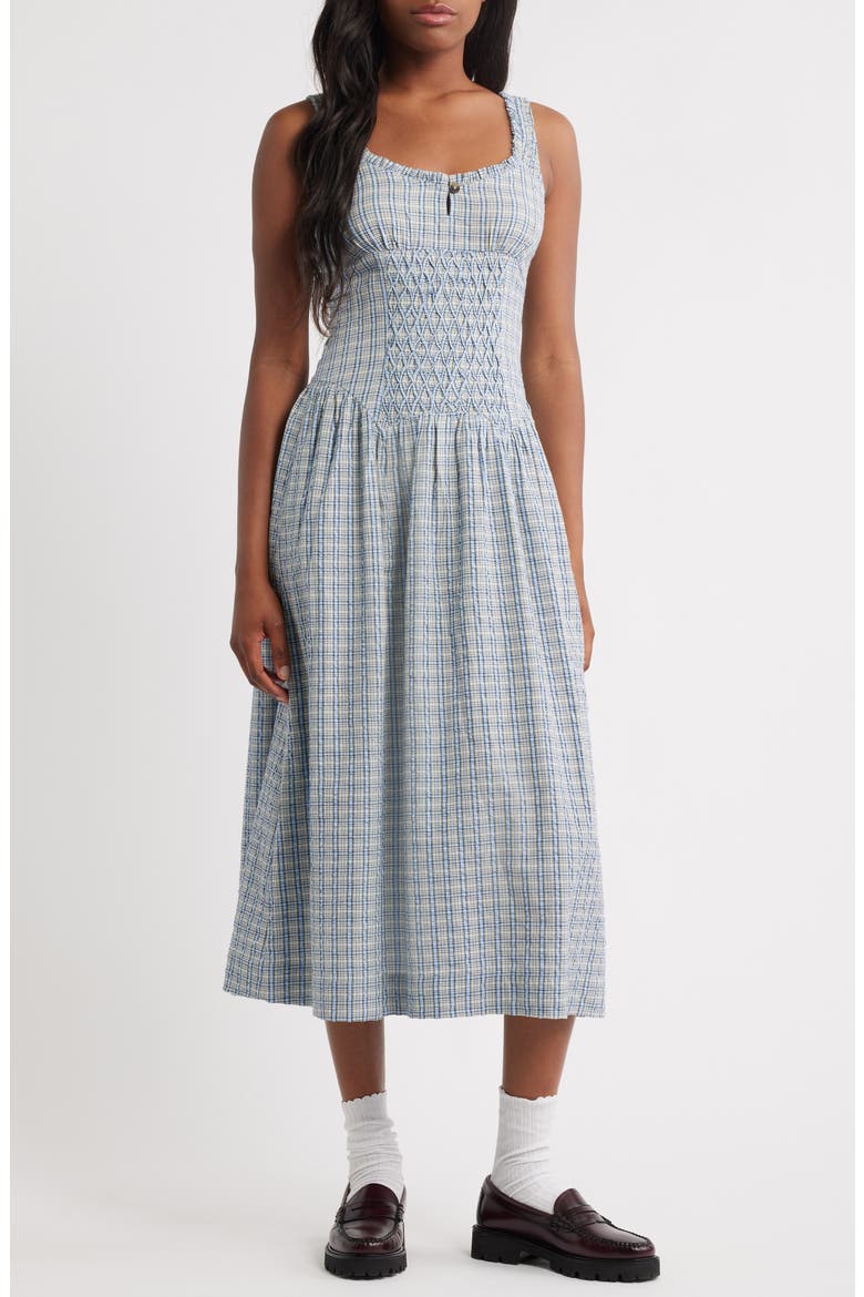 Mallory Organic Cotton Midi Sundress, Main, color, CLOUDY