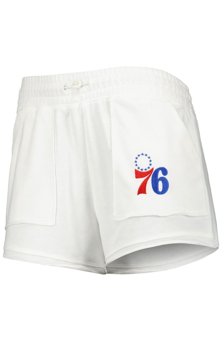 CONCEPTS SPORT Women's Concepts Sport White Philadelphia 76ers Sunray Shorts, Alternate, color, White