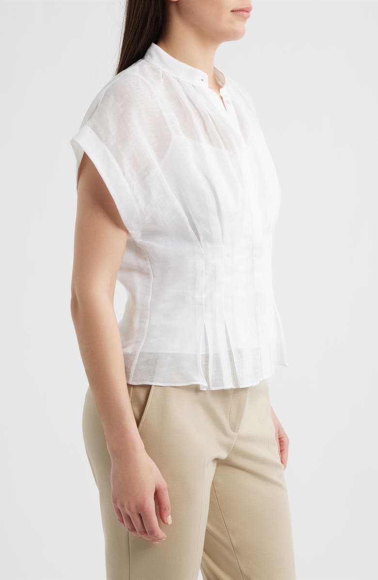 BOSS Pleat Woven Shirt, Alternate, color, Bright White
