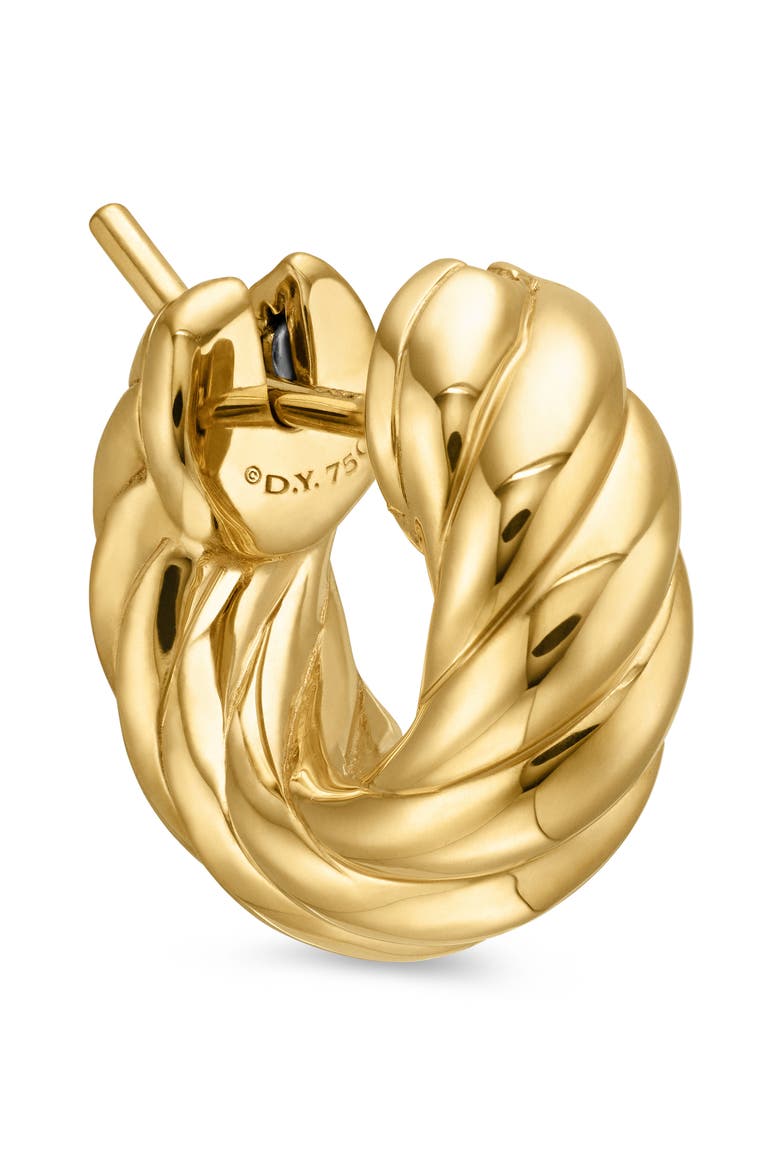 Sculpted Cable Hoop Earrings in 18K Yellow Gold, Alternate, color, 18K YELLOW GOLD