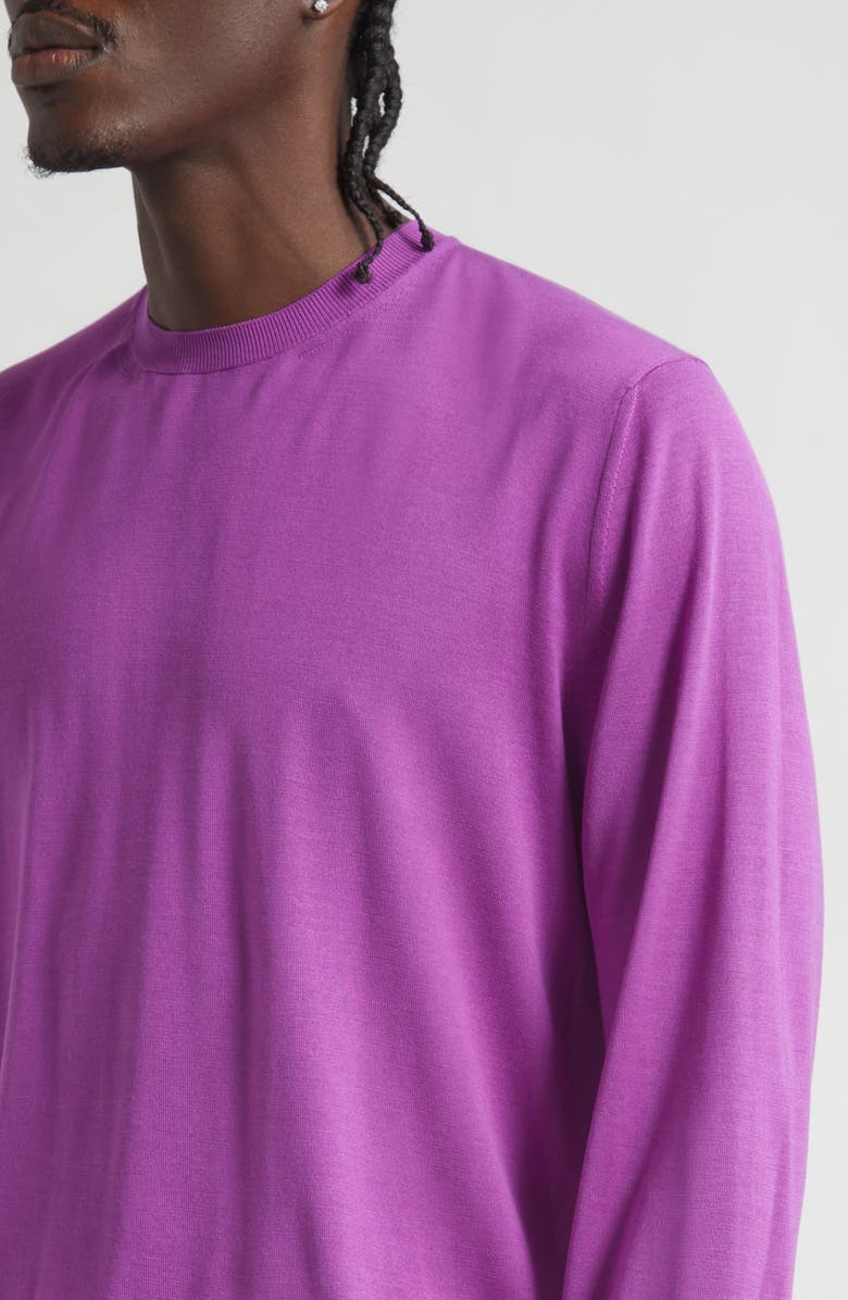 TOM FORD Fluid Silk Crewneck Sweater, Alternate, color, Bright Mauve
