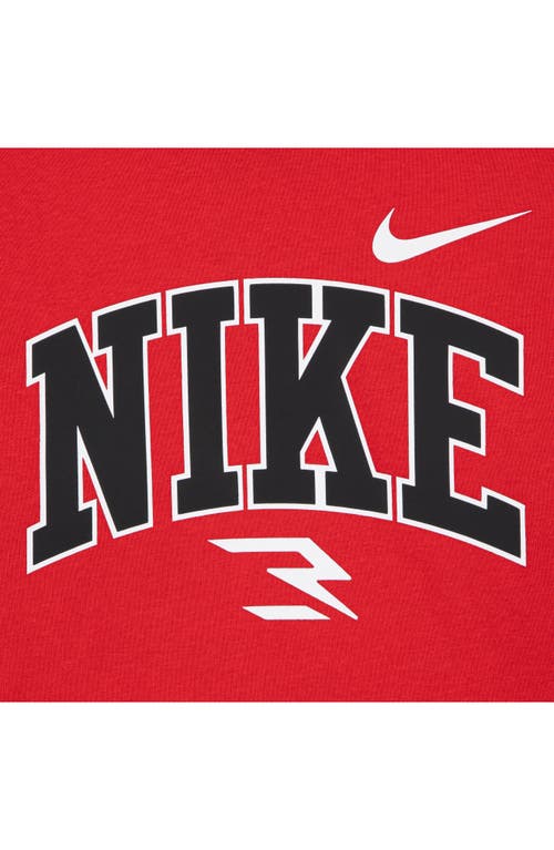 3 Brand Kids' Varsity Logo Graphic Hoodie In Red