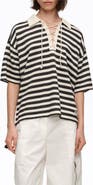 Bimba y Lola Striped T-Shirt With Adjustable Polo Shirt Collar