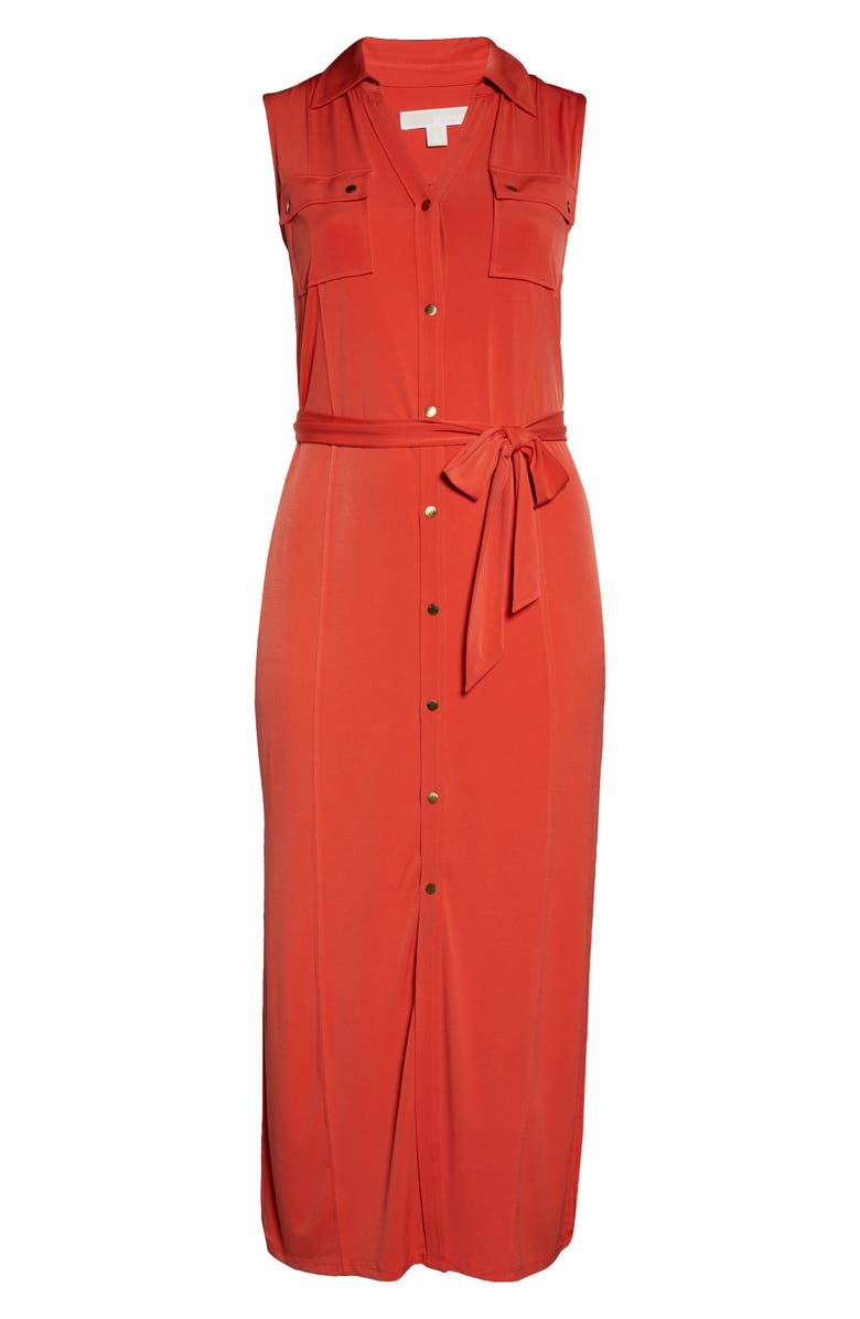 MICHAEL Michael Kors Belted Sleeveless Maxi Shirtdress, Alternate, color,