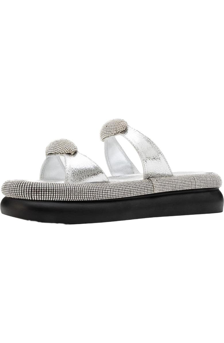 Prologue Shoes Finery Embellished Platform Slide, Alternate, color, Silver Faux Leather