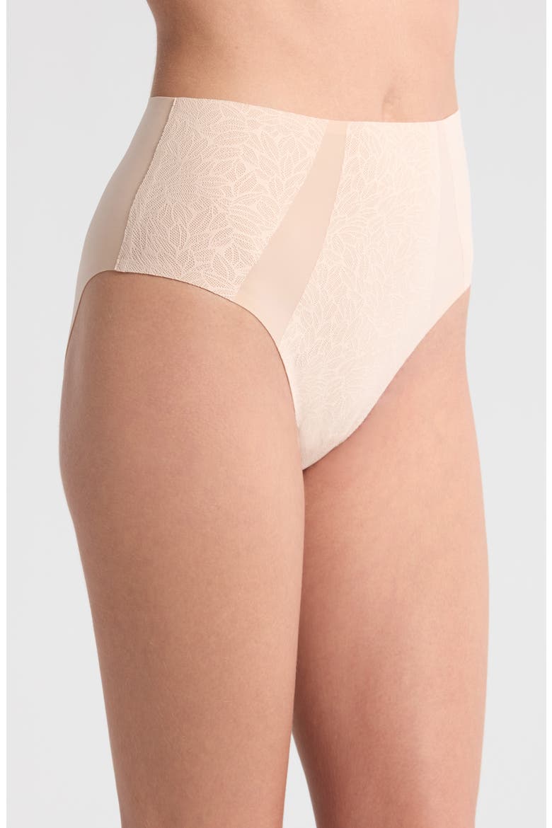 Pure Lace High Waist Support Briefs, Alternate, color, BEIGE BLUSH