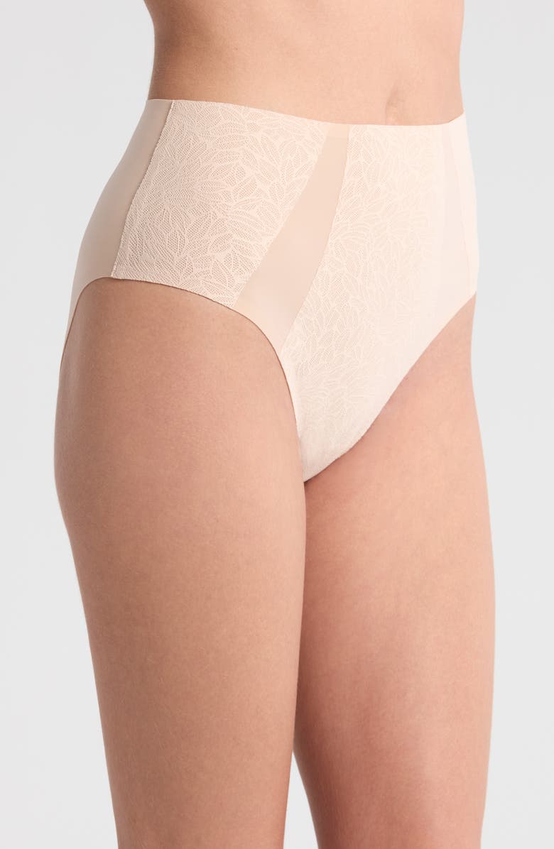 Chantelle Lingerie Pure Lace High Waist Support Briefs, Alternate, color, Beige Blush