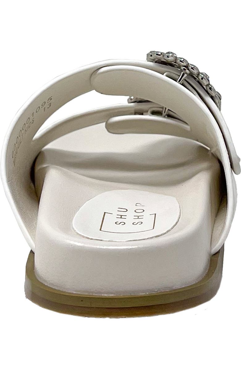 SHUSHOP Kids' Bridget Rhinestone Buckle Slide Sandal, Alternate, color,