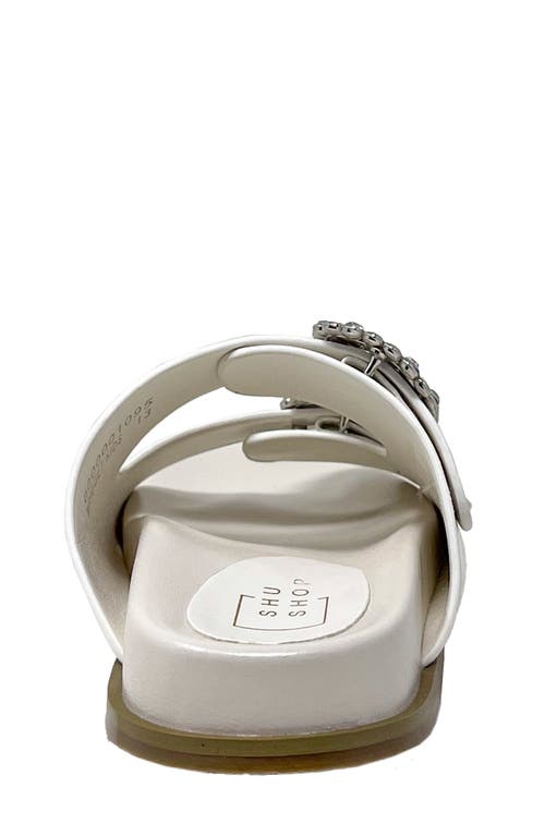 SHUSHOP SHUSHOP KIDS' BRIDGET RHINESTONE BUCKLE SLIDE SANDAL