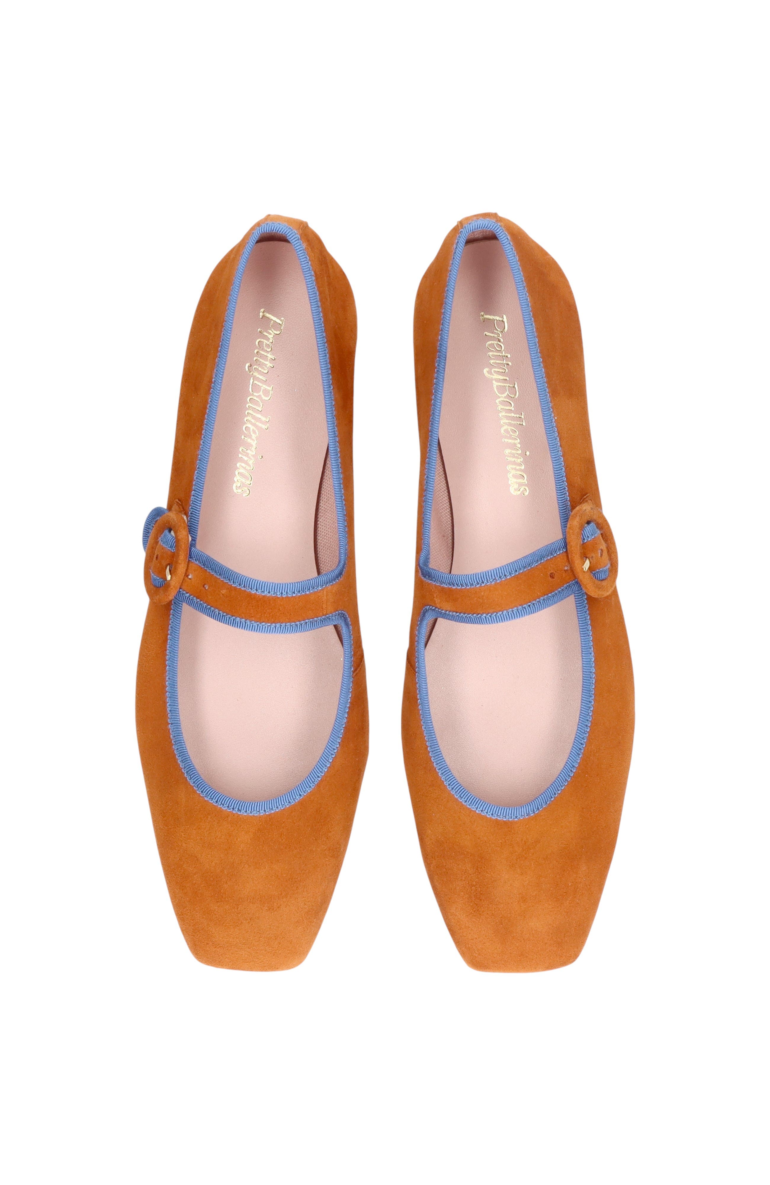 Pretty Ballerinas Square Toe Suede Mary Jane, Alternate, color, Beige