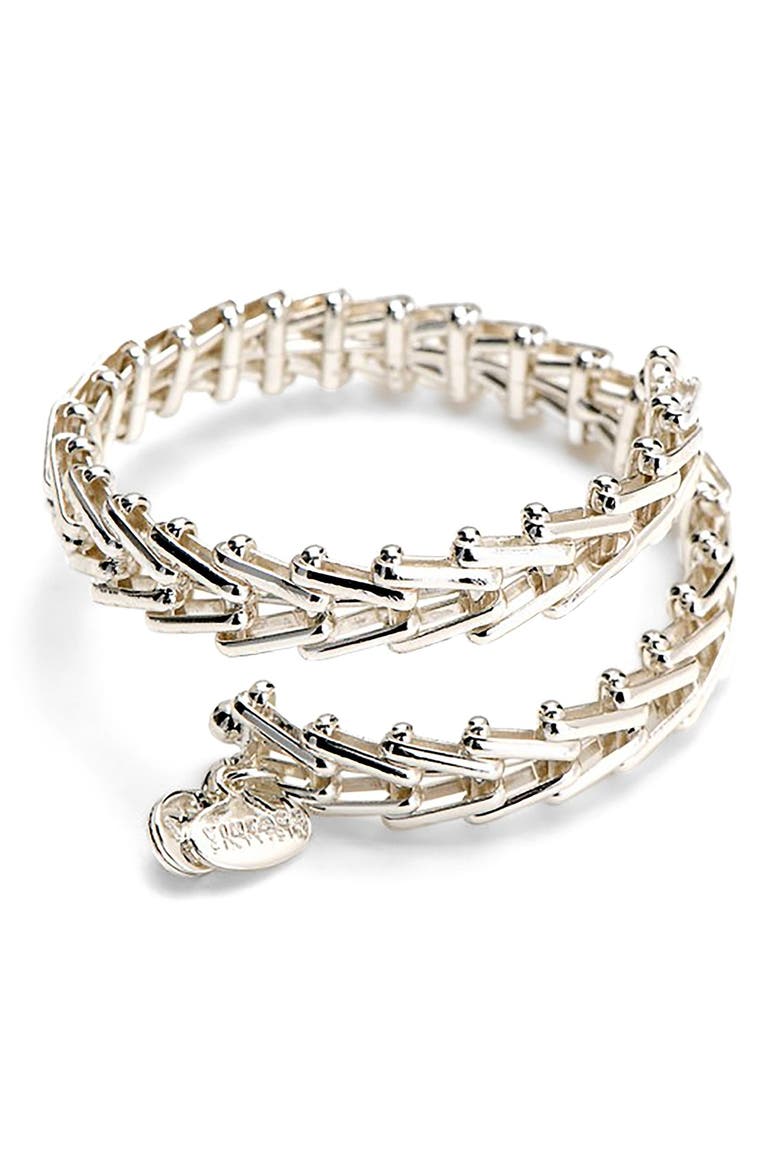 'Vintage 66' Chain Wrap Bracelet, Main, color, SILVER